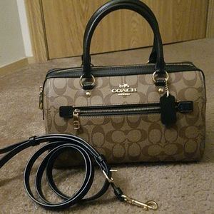 COACH rowan khaki/black handbag